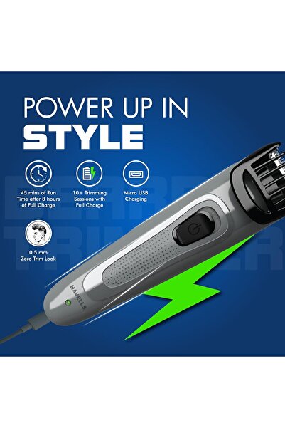 HAVELLS BT5100C Rechargeable Beard Trimmer (Gray)