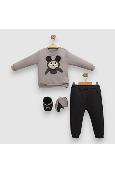 BİSCOİ Babybiscoi My Cute Playmate Panduflu 3-Piece Winter Baby Set