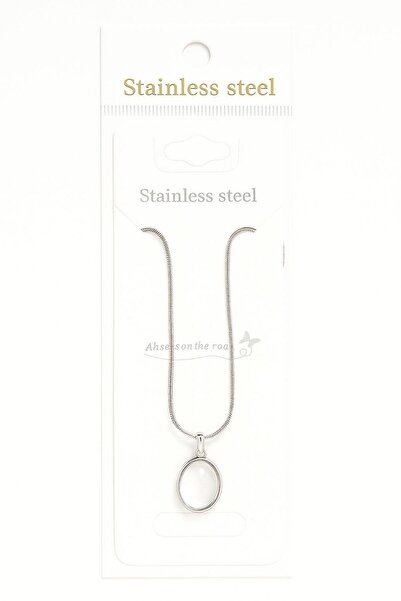 Vipfoni Natural Stone Snake Chain Oval Necklace