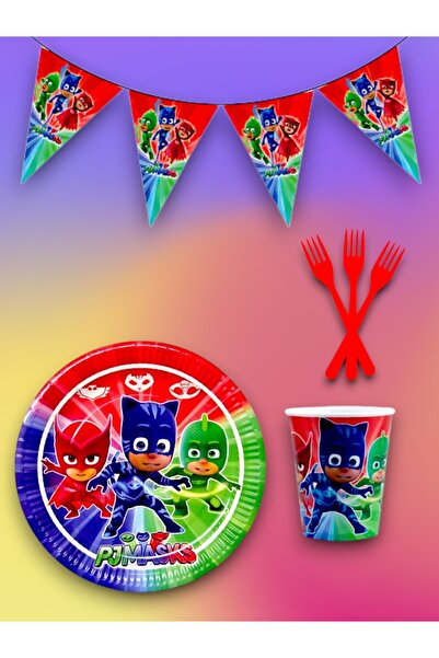 partylady مجموعة أدوات خدمة للاستخدام مرة واحدة بتصميم بيجاما لـ 24 شخصًا مع ...