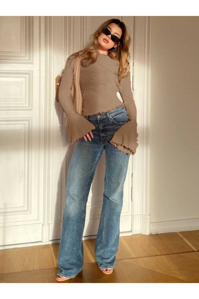 MOONBULL kadın ispanyol kol bluz