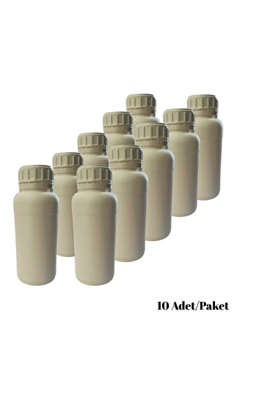 labbakkal Numune Şişe 500 ml Yuvarlak Beyaz Plastik Kilitli 10 Adet Yüksek Ka...