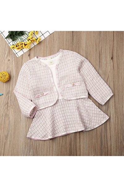 drool Jacket and dress set (Size: 80, Color: Black and white)