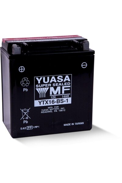 Yuasa YU-YTX16-BS-1 12V 14 AH Motosiklet Aküsü Japon Teknolojisi