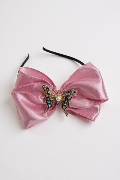 Şeker Tadında Tasarımlar Ροζ Σατέν Κορώνα Μητρότητας - Με Λεπτομέρεια Πεταλούδας