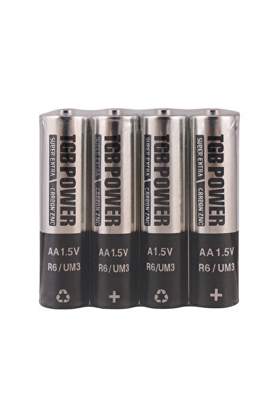 Eco Lounge 4'lü Kalem Pil AA 1.5V R6 / UM3 – Uzun Ömürlü Karbon Çinko Pil Set...