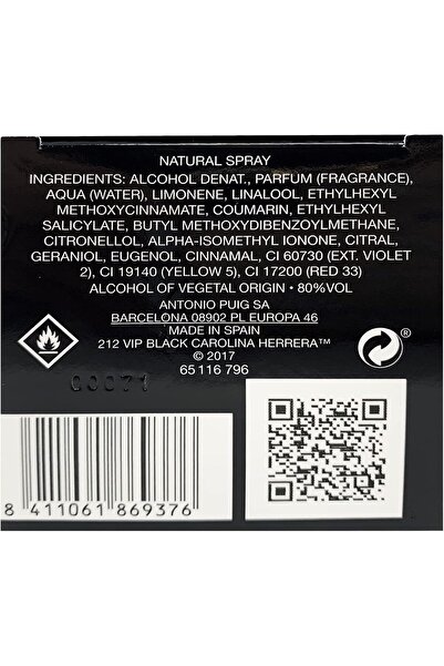 Carolina Herrera 212 VIP Black Eau de Parfum Spray for Men, 3.4 fl oz -