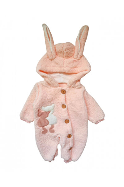 Miniworld Girls' polar jumpsuit with hood, captusita, varsta 6 luni, 68 cm, Roz