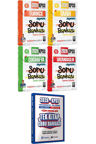 İndeks Akademi Yayıncılık 2026 KPSS Türkçe Tarih Coğrafya Vatandaşlık Algorit...