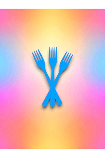 partylady شوكة زرقاء اللون للاستعمال مرة واحدة تتسع لـ 24 شخصًا (24 قطعة)