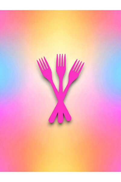 partylady شوكة للاستعمال مرة واحدة باللون الوردي تتسع لـ 24 شخصًا (24 قطعة)