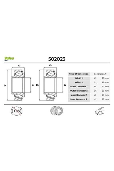 VALEO 502023 Arka Aks Bilyasi 1019561 1137830 1E003261YA