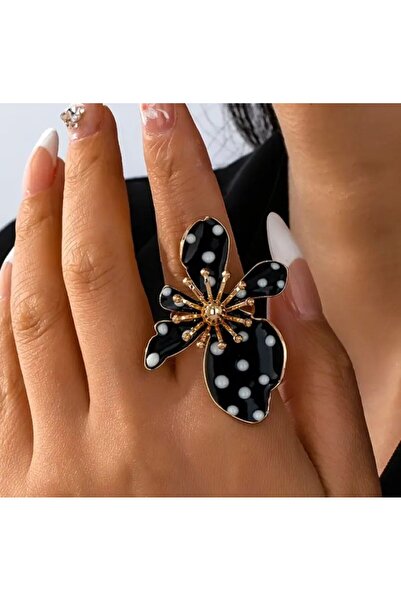 Dgt Luxury Elegant, Shiny Black, Stylish, Adjustable Ring