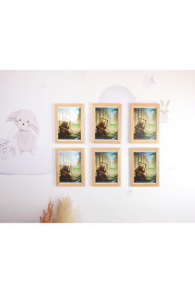 AVANGART ATÖLYE Wooden Frame Set of 6 Photo Frames 15X21Cm