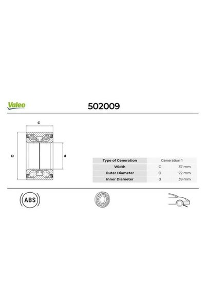 VALEO 502009 On Aks Bilyasi 1112547 1201569 1315620 Uyumlu