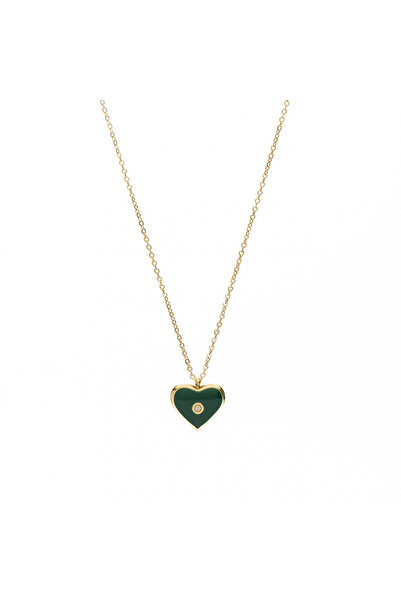 ElectraStore Green Heart Necklace - C2328