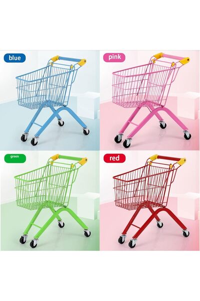 S Z F Store Al-Badr Kids' Metal Shopping Cart Toy - Pink, Pretend Play, 3+ Years