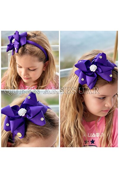 QUEEN AKSESUAR Πολυτελής σχεδίαση με φιόγκο, ροζ καρφίτσα, φανταχτερό βιολετί...