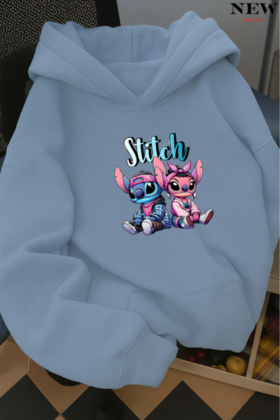 New Shine سويت شيرت بقلنسوة مطبوع عليه غرزة