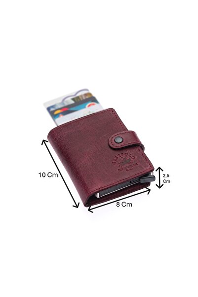 Westpolo Bozuk Para ve Bol Kart Bölmeli Unisex Eskitme Hakiki Deri Mekanizmal...