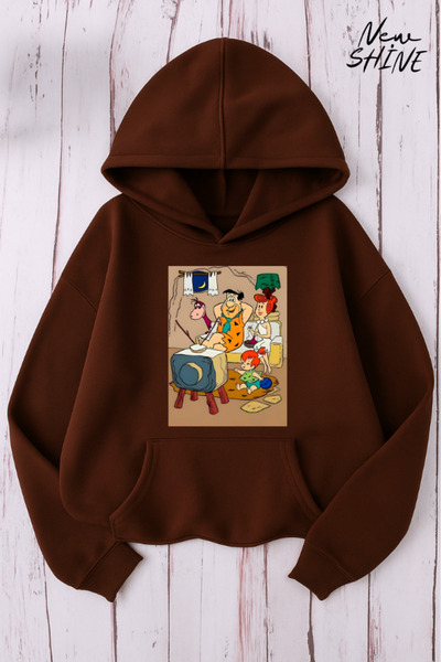 New Shine سويت شيرت بقلنسوة مطبوع عليه عائلة تشاكباتش