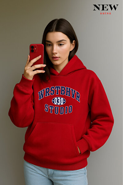 New Shine Wrstbhvr Studio Світшот з капюшоном з принтом
