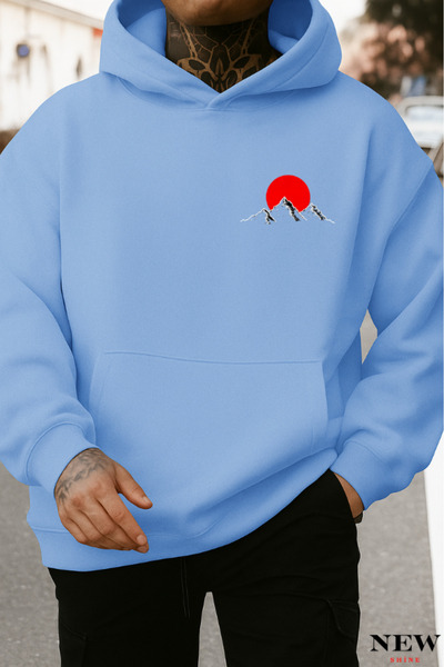 New Shine Суитшърт с качулка и принт „Червена луна“