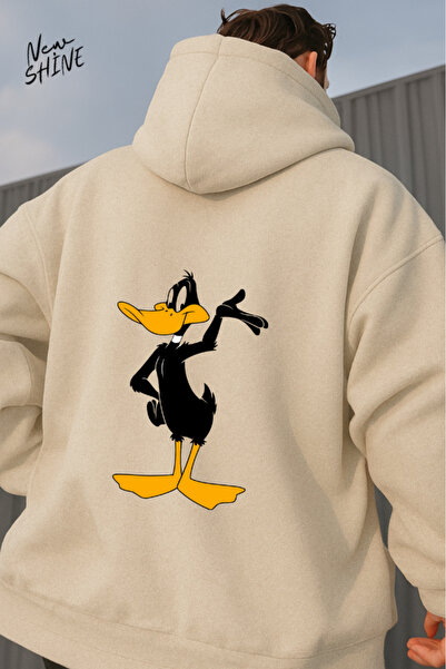 New Shine سويت شيرت بقلنسوة مطبوع عليه بطة