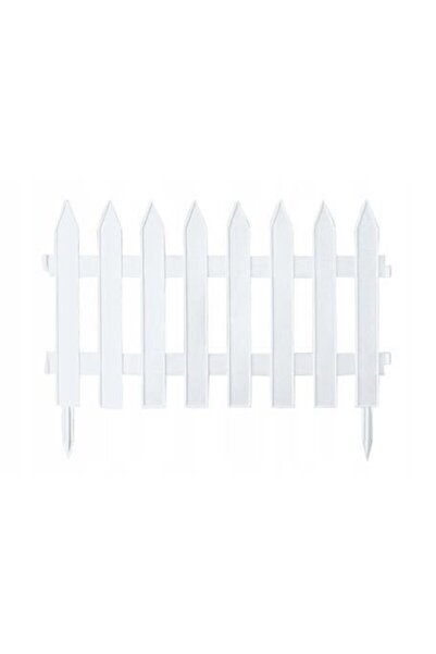 JollyMag Decorative garden fence, plastic, white, set of 7 pieces, 3.2 m x 35 cm