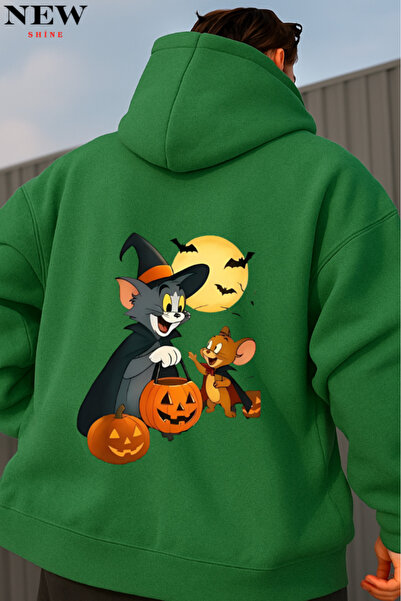 New Shine سويت شيرت بقلنسوة مطبوع عليه توم وجيري