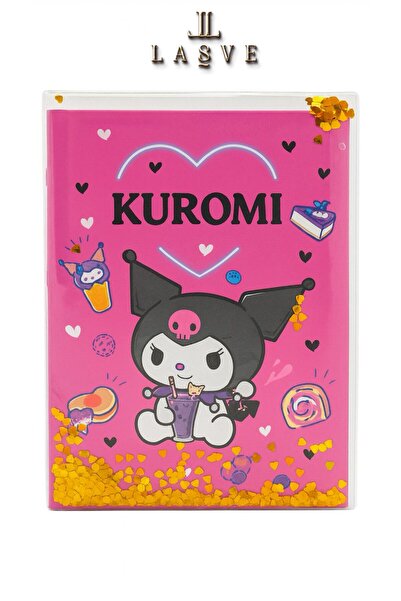kuromi Heart-Shaped Liquid Heart-Filled Moving Cover Lined Notebook – Licensed