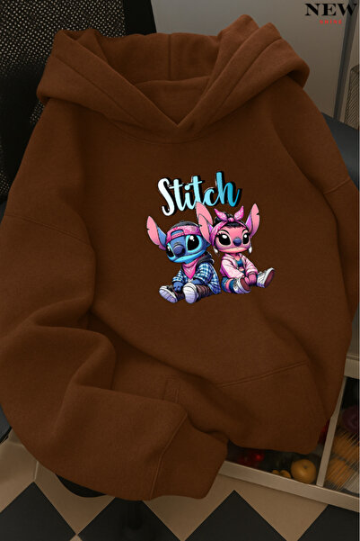 New Shine Φούτερ Stitch με τύπωμα με κουκούλα