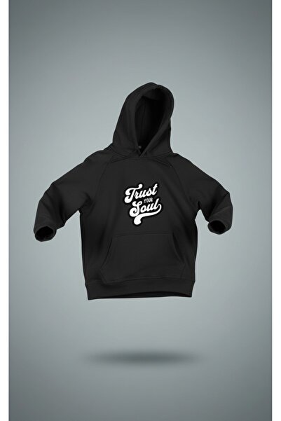 Evim Sepeti Unisex Hoodie: "Trust Your Soul" Retro Font Baskılı | Pamuklu Kışlık Kapüşonlu Sweatshirt