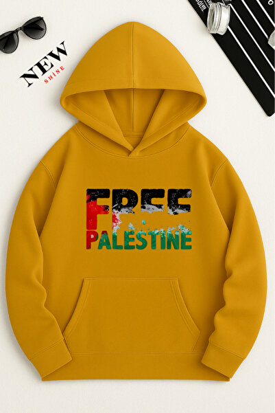 New Shine Palestina liberă cu imprimeu cu glugă Swea tricou