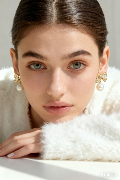 Shylyn 925 Gümüş İğneli İnci Fiyonk ve İnci Sallantılı Küpe