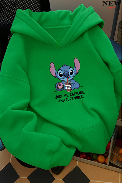 New Shine Hanorac cu glugă cu imprimeu Stitch