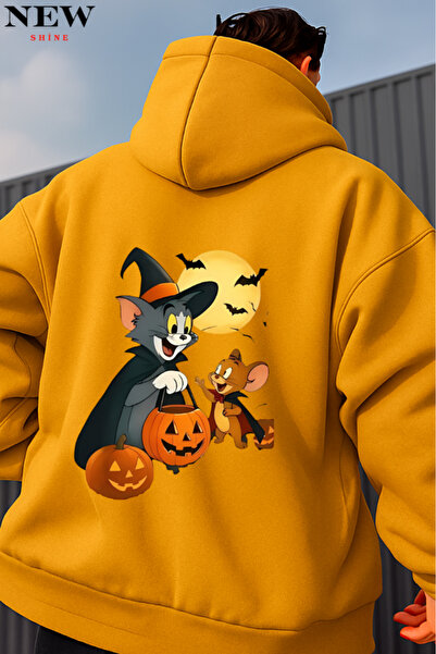 New Shine سويت شيرت بقلنسوة مطبوع عليه توم وجيري