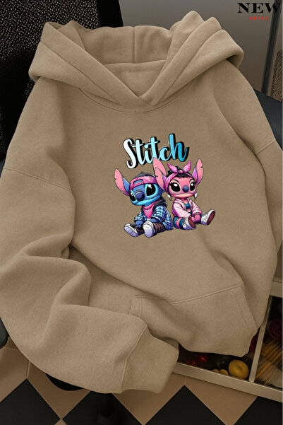 New Shine سويت شيرت بقلنسوة مطبوع عليه غرزة