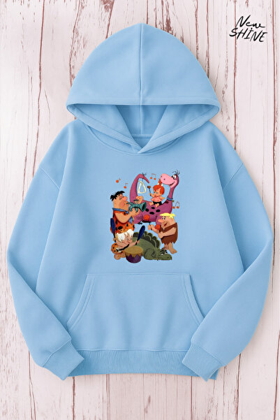 New Shine سويت شيرت بغطاء للرأس مطبوع عليه شخصيات كرتونية