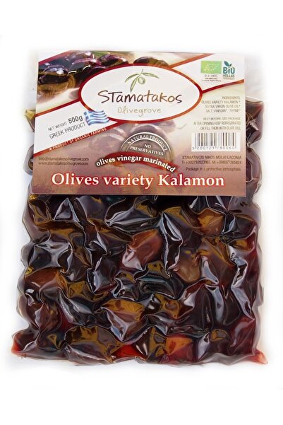 JollyMag Masline Kalamata vidate marinate v otet bio 500g Stamatakos