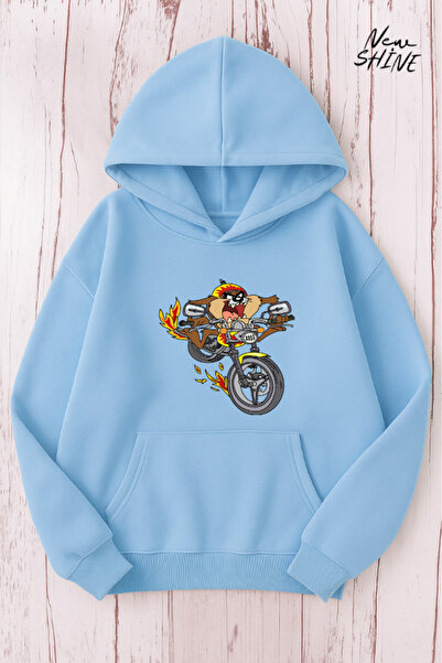 New Shine سويت شيرت بقلنسوة مطبوع عليه كلب السجادة المزودة بمحرك