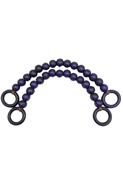 DANACIOĞLU 20 mm Wooden Beaded 37 cm Dark Blue Color Bag Handle Single