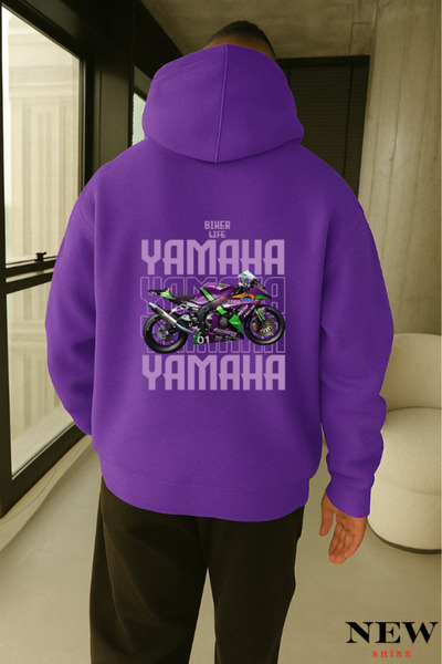 New Shine Motocicletă cu imprimeu cu glugă Swea tricou