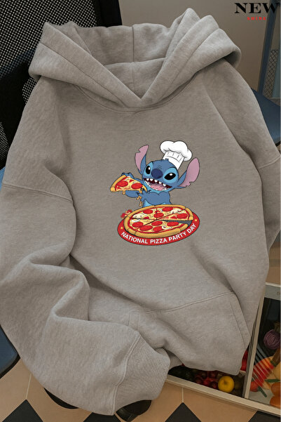 New Shine سويت شيرت بقلنسوة مطبوع عليه غرزة