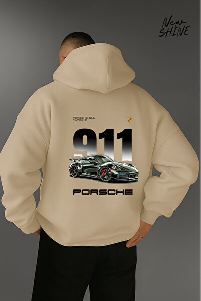 New Shine سويت شيرت بقلنسوة مطبوع عليه سيارة