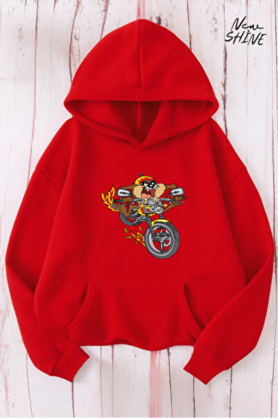 New Shine سويت شيرت بقلنسوة مطبوع عليه كلب السجادة المزودة بمحرك