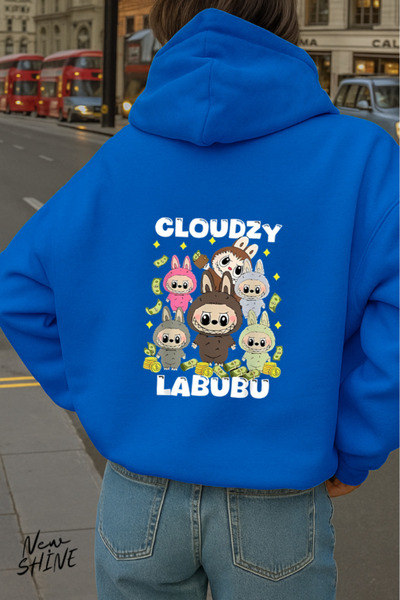 New Shine سويت شيرت بقلنسوة مطبوعة من لابوبو