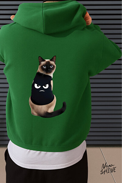 New Shine Φούτερ με κουκούλα Cat Printed