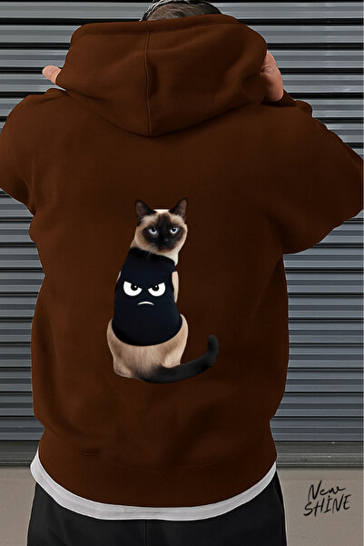 New Shine Dukserica sa kapuljačom i printom mačke