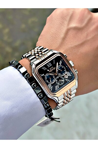 Slazenger Functional Special Design Silver-Copper Color 10 Atm Water Resistance Steel Case Men's Wristwatch 2547.03Mr